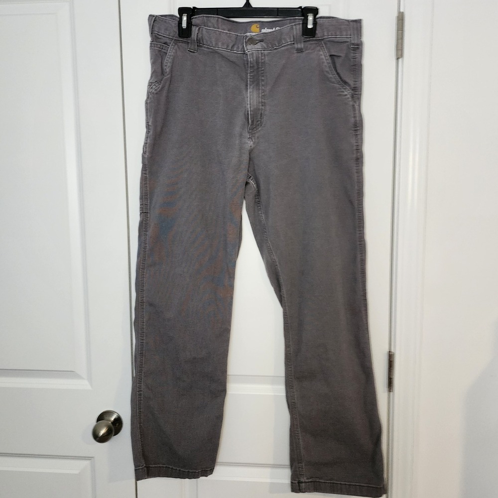 Carhartt Relaxed Fit Carpenter Pants Work Utility Gray Denim 38x32